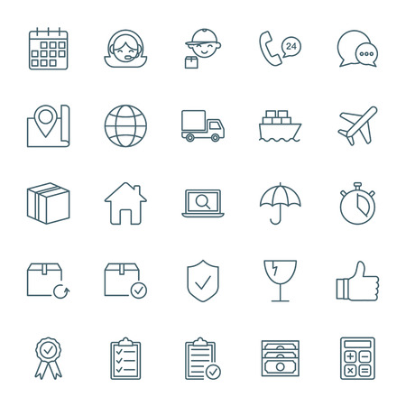 Logistics and shipping icons setのイラスト素材