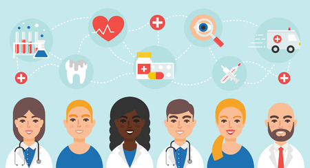 Medical community staff doctors nurses vector illustrationのイラスト素材