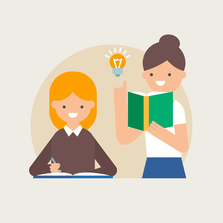 Vector illustration of teacher teaching studentのイラスト素材
