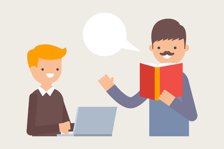 Vector illustration of teacher teaching studentのイラスト素材