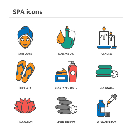 Spa and beauty icons setのイラスト素材