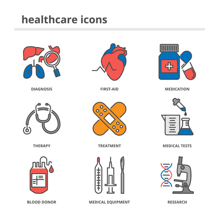Healthcare and medical icons setのイラスト素材