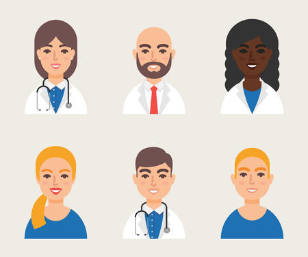 Medical community staff doctors nurses illustrationのイラスト素材