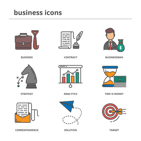 Business and office icons setのイラスト素材