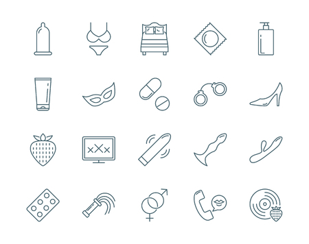 Sex vector icons set modern line styleのイラスト素材