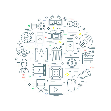 Cinema abstract vector illustration line styleのイラスト素材