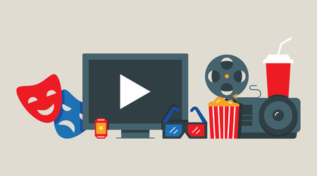 Cinema, movie concept vector illustration flat styleのイラスト素材