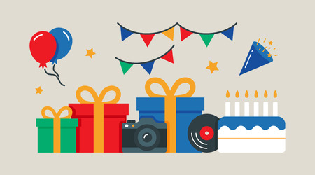 Party, birthday, event vector illustration flat styleのイラスト素材