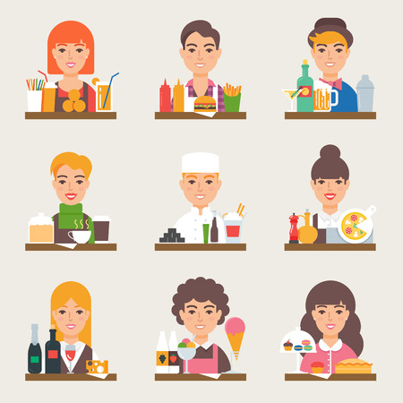 Food and drink vector set. Small business. Fast foodのイラスト素材