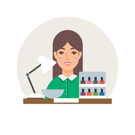 Profession - manicurist vector illustration, beauty concept flat styleのイラスト素材