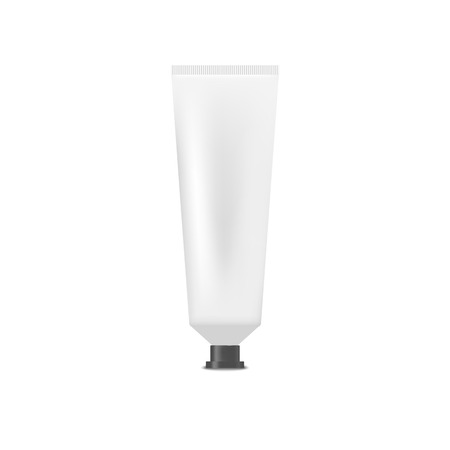 White blank tube of cream, toothpaste. Mock up, cosmetic packageのイラスト素材