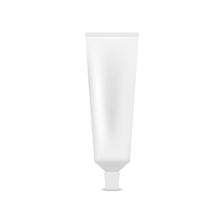 White blank tube of toothpaste. Mock up, cosmetic packageのイラスト素材