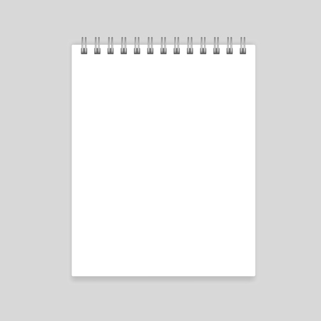 White blank realistic top spiral notebook mockupのイラスト素材