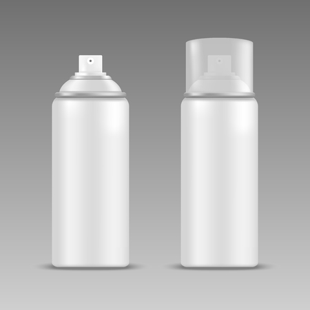 Realistic white blank spray bottles. Mock up, cosmetic packageのイラスト素材
