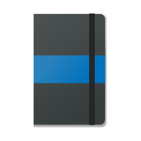 Blank realistic notebook with elastic band mockupのイラスト素材