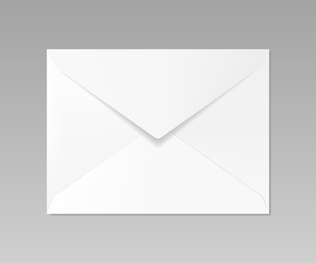 Blank realistic closed white envelope mockup, vector illustrationのイラスト素材