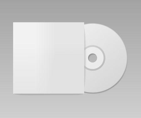 Blank realistic cd mockup, package design, vector illustrationのイラスト素材