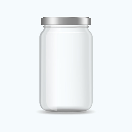 Realistic empty jar vector mockup on white backgroundのイラスト素材
