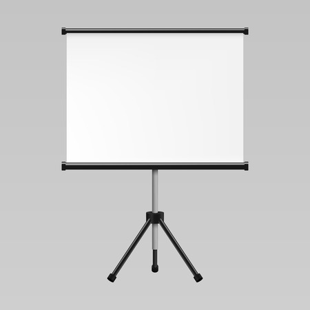 Blank realistic tripod portable projection screen mockupのイラスト素材