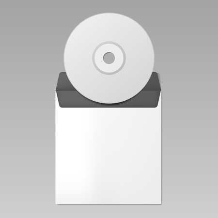 Blank realistic cd mockup with envelope, package designのイラスト素材