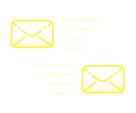 Envelopes, messages hand drawn illustrationのイラスト素材