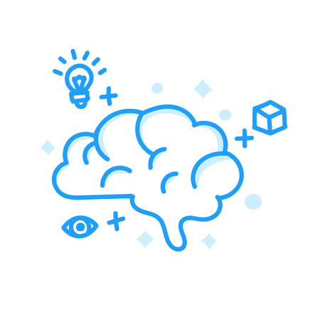 Brain training hand drawn illustrationのイラスト素材