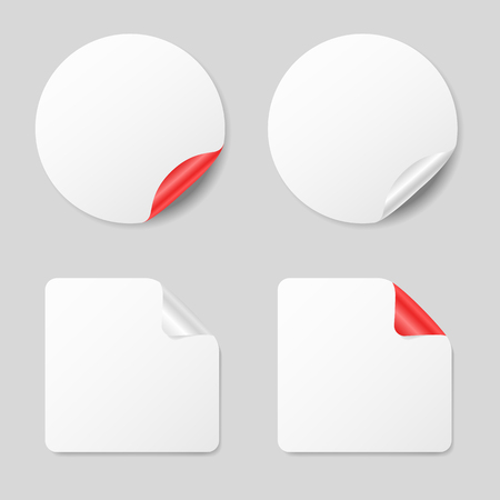 Set of stickers, realistic mockupsのイラスト素材