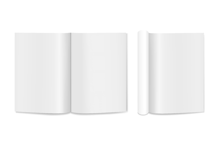 Blank open magazine mockupsのイラスト素材