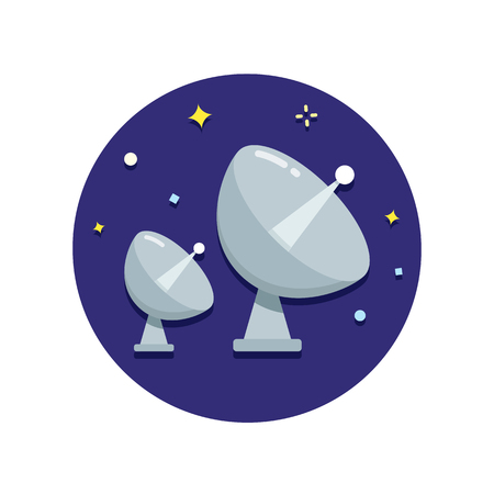Radio telescopes vector iconのイラスト素材
