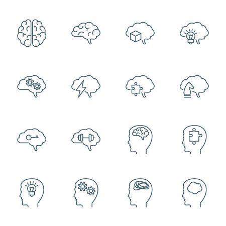 Brain vector iconsのイラスト素材