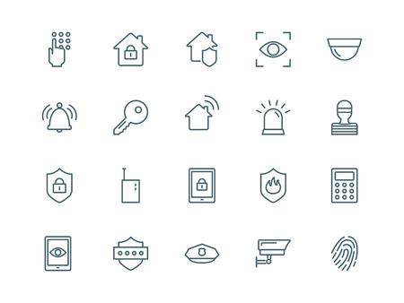 Home security iconsのイラスト素材