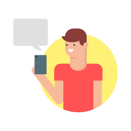 Man texting message vector illustrationのイラスト素材