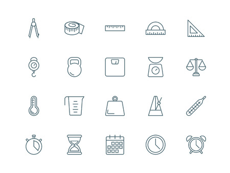 Measuring tools set of vector icons linear styleのイラスト素材