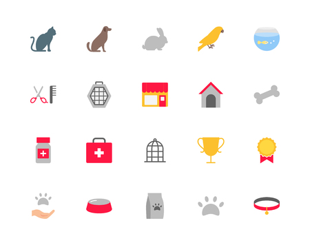 Pet shop set of color iconsの写真素材