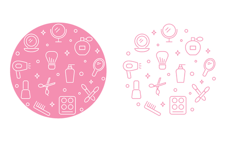 Cosmetics abstract linear illustrationのイラスト素材