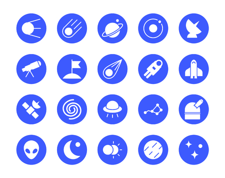 Space circular icons setのイラスト素材