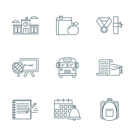 School and education vector icons setのイラスト素材