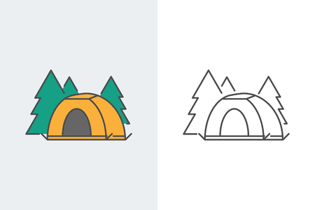 Camping vector iconのイラスト素材