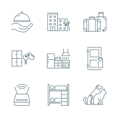 Hotel and house rent vector icons setの写真素材