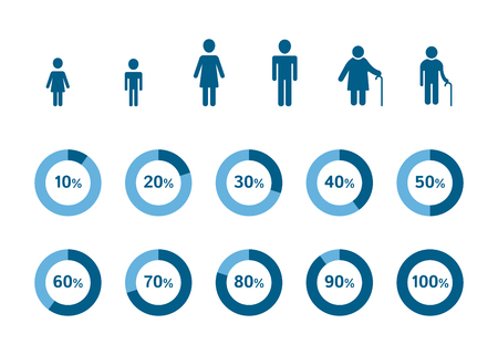 Demography infographic elementsのイラスト素材