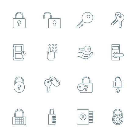 Lock and keys icons setのイラスト素材