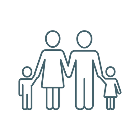Family icon on white background, vector 
illustration.のイラスト素材