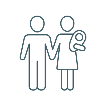 Family icon on white background, vector illustration.のイラスト素材