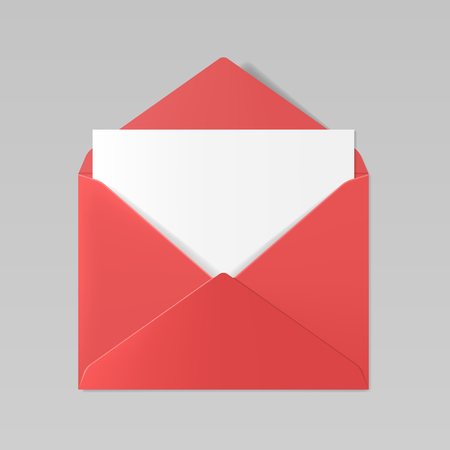 Red color realistic envelope mockupのイラスト素材