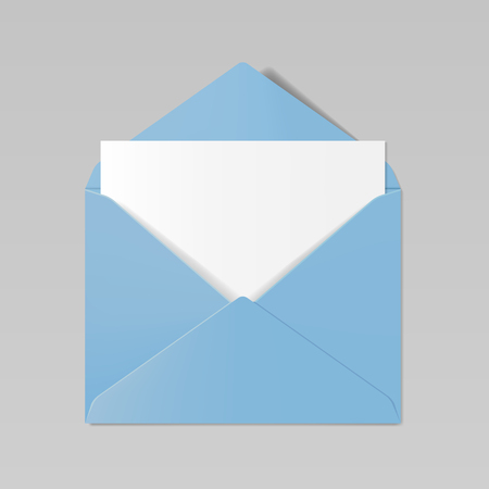 Blue color realistic envelope mockupのイラスト素材