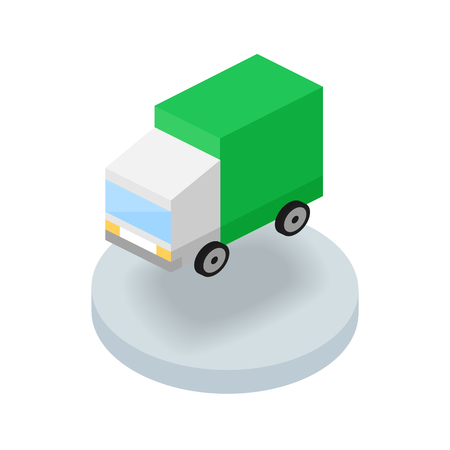 Truck isometric Vector illustration isolated on white background.のイラスト素材