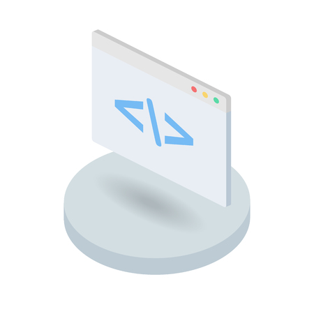Source code isometric vector iconのイラスト素材