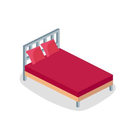 Bed isometric icon illustration.のイラスト素材