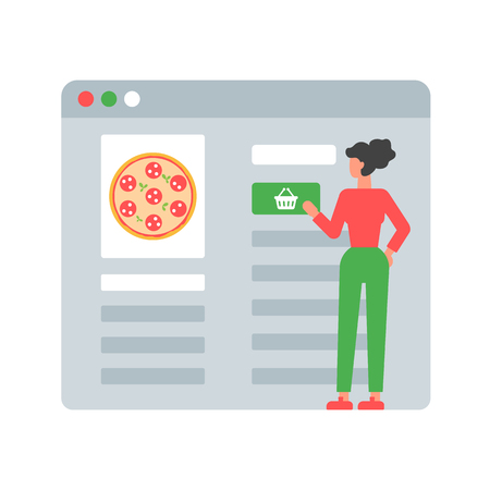 Vector illustration of online pizza orderingのイラスト素材