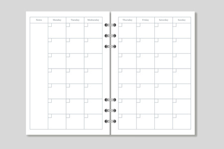 Weekly planner realistic vector mockupのイラスト素材